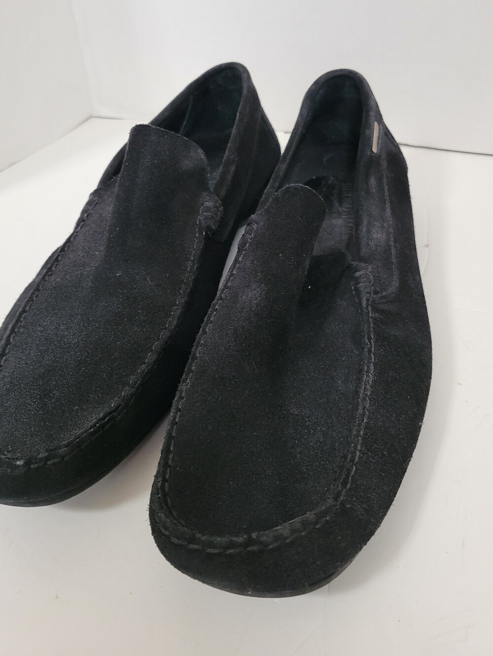 Bruno Magli Suede Slip On Loafers Tarasio 06001 Black size 10 Italian Hand Made